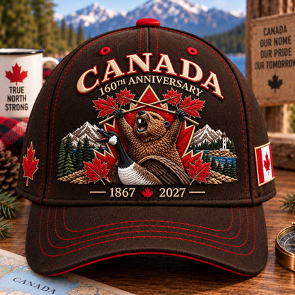 (🎁Last Day 49% OFF)🧢Canada 160th Anniversary 1867–2027 – Premium Embroidered Heritage Cap 100% Cotton