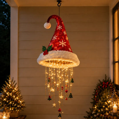 🔥Today 50% OFF🎅 Lighted Santa Hat Hanging Chandelier 🎄