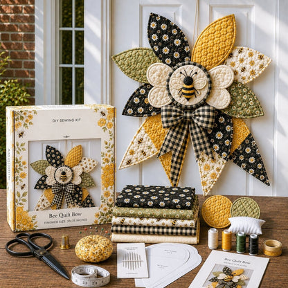 ⏳ Last Day 49% OFF – 🎀 Beginner-Friendly Oversized Quilted Bow Sewing Kit