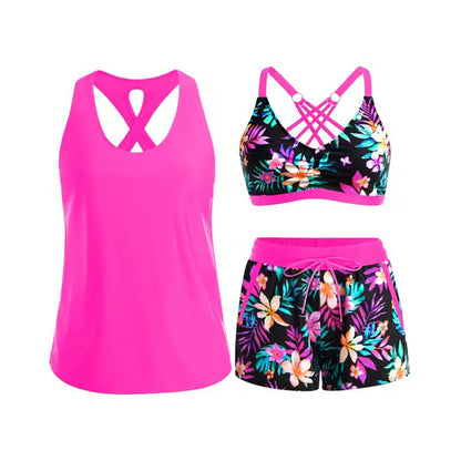 🔥LAST DAY 49%OFF🔥 Three Piece Tankini with Shorts🩱
