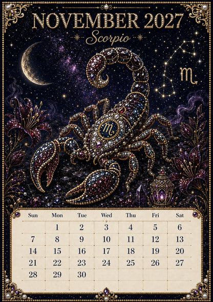 ⏳ Last Day 49% OFF – 🌙 Beginner-Friendly 2027 Twelve Zodiac Bead Art Calendar Kit | Complete Kit with Zodiac Design Base, Decorative Beads & Step-by-Step Guide Included 💕