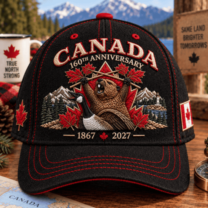 (🎁Last Day 49% OFF)🧢Canada 160th Anniversary 1867–2027 – Premium Embroidered Heritage Cap 100% Cotton