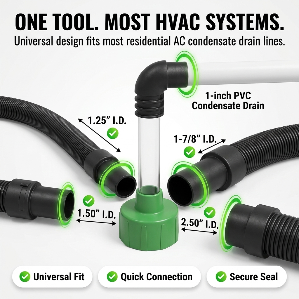 ✨AC Drain Line Cleaner Tool -⚡Clears stubborn AC drain clogs in minutes(🔥Fit for most residential HVAC drain lines)