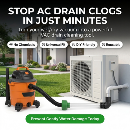 ✨AC Drain Line Cleaner Tool -⚡Clears stubborn AC drain clogs in minutes(🔥Fit for most residential HVAC drain lines)
