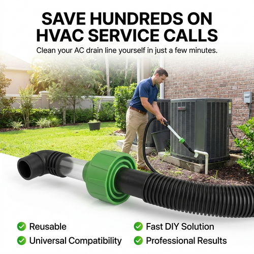 ✨AC Drain Line Cleaner Tool -⚡Clears stubborn AC drain clogs in minutes(🔥Fit for most residential HVAC drain lines)