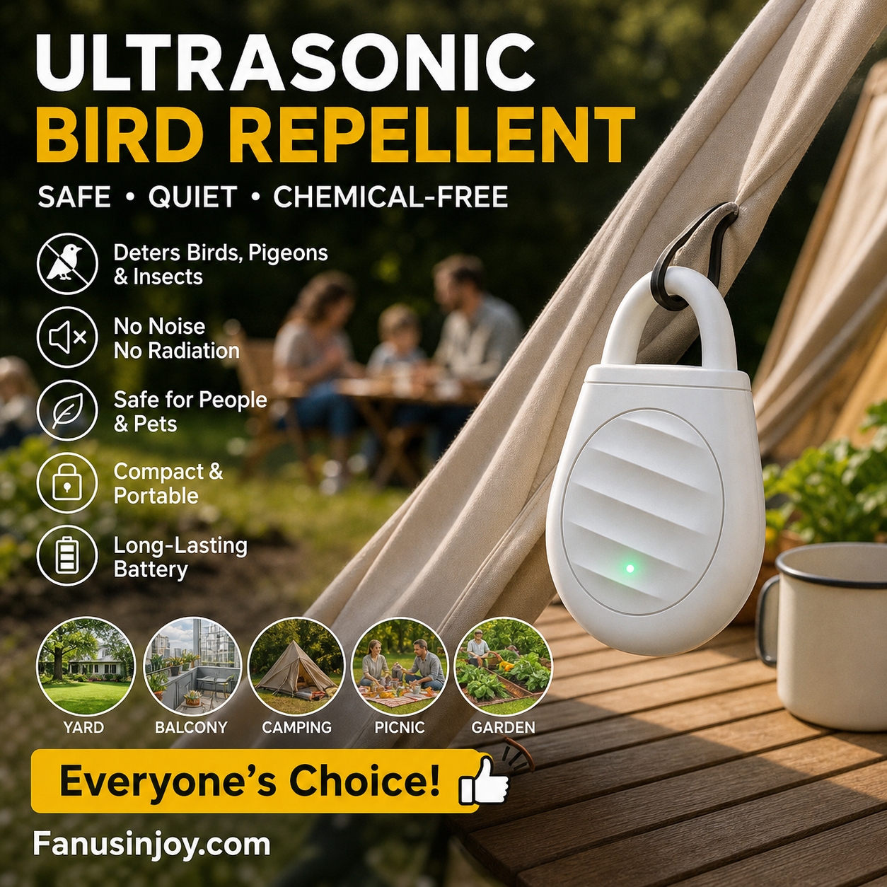 🔥🐦Portable Ultrasonic Bird Repellent Keychain