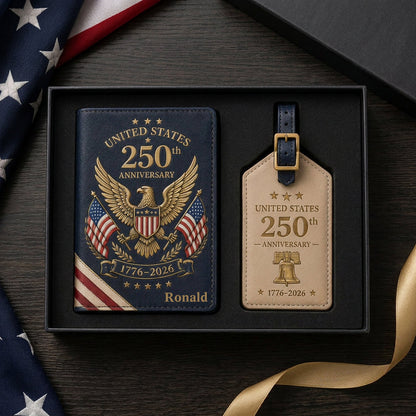 United States 250th Anniversary Passport Cover & Luggage Tag Gift Set