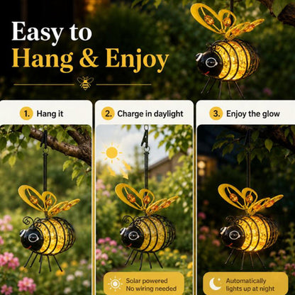 🌙🍃🪴 LIMITED-TIME 50% OFF! Hanging Solar Bee Light – Spread Joy Day and Night 🌞🌜