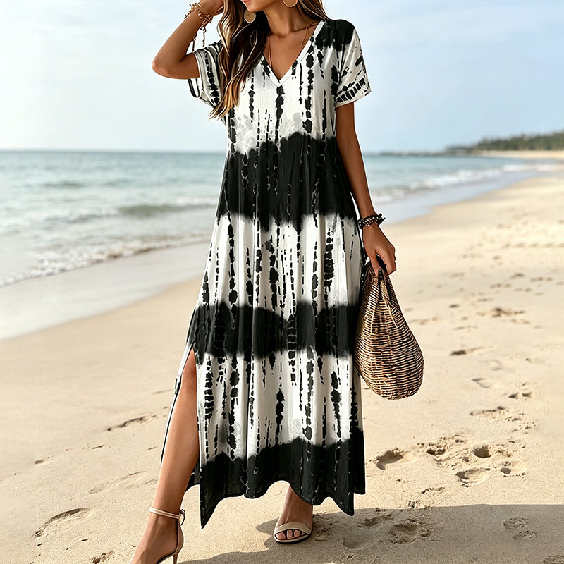 🎁2026 New Arrivals 50% OFF💥Women’s Tie Dye V Neck Maxi Dress – Breathable Comfort, Relaxed Fit and Effortless Summer Style ✨