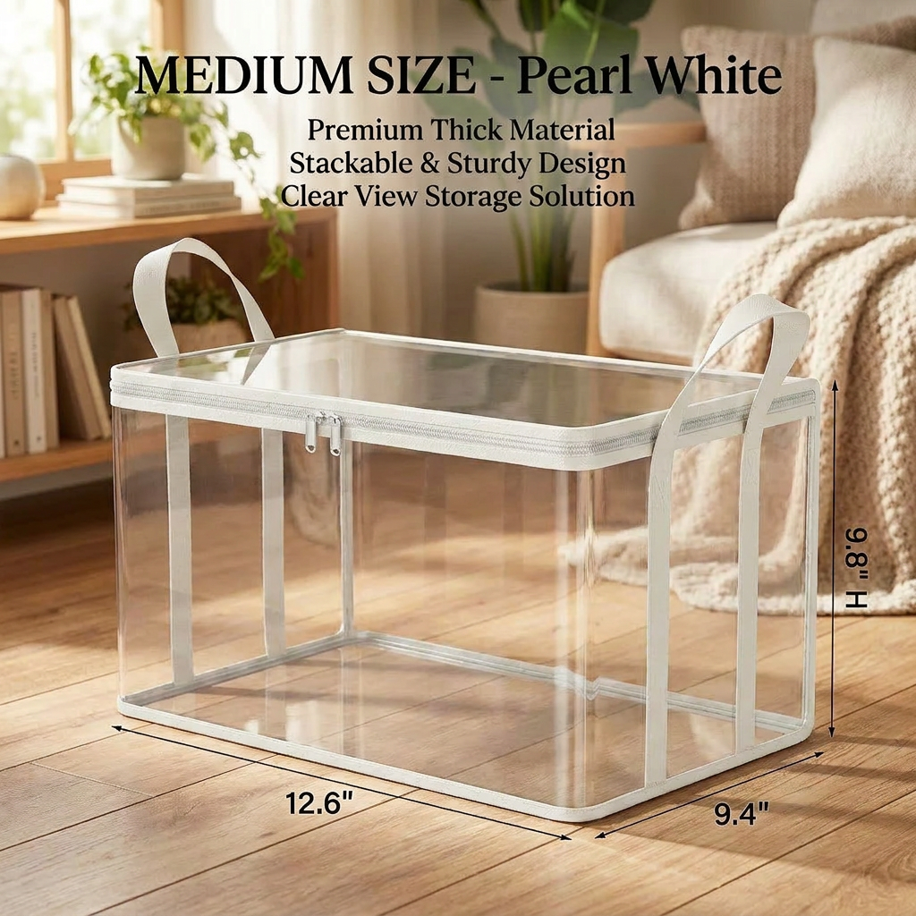 【 🔥Hot Sale 50% OFF】📦 Clear Storage Bins with Lids | Stackable Home Organizer